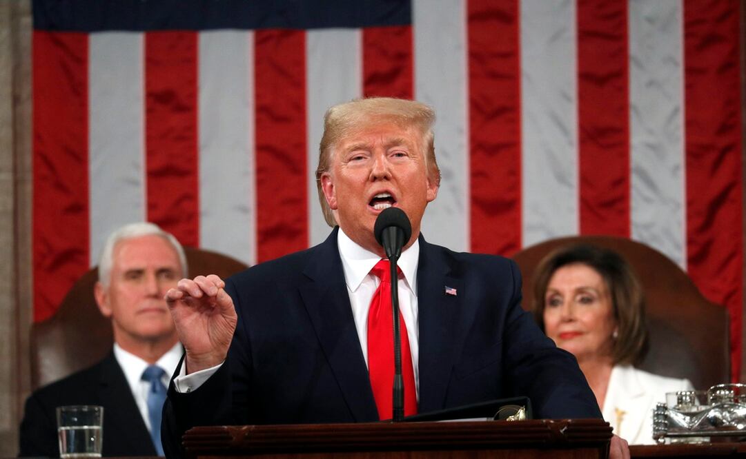 El presidente Donald Trump en su discurso de Estado de la Unión. Foto: EFE