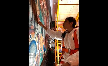 Expertos del INAH restauran murales de Roberto Cueva del Río