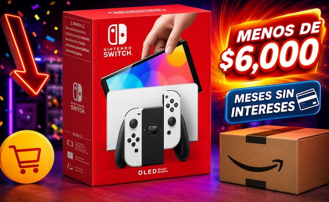 Nintendo Switch OLED en menos de 6 mil pesos en Amazon México; así aplican los meses sin intereses