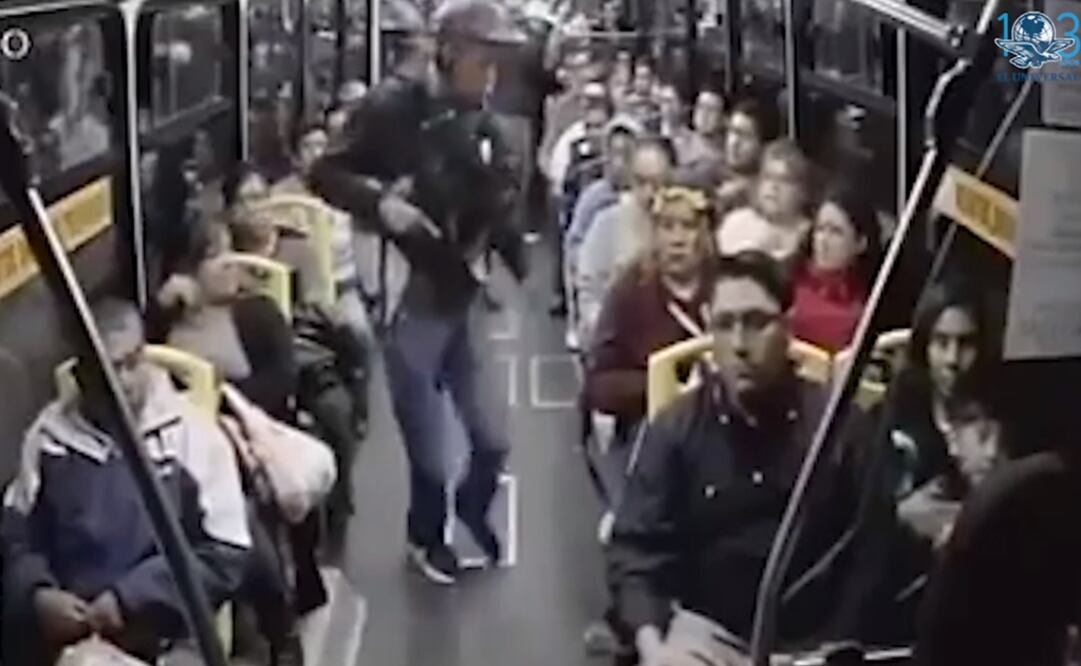 Asalto a camión de transporte público (Foto: tomada de video)