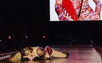 Madonna hace homenaje a Bowie y termina en el suelo