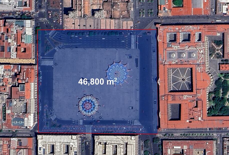 Área del Zócalo y calles circundantes.