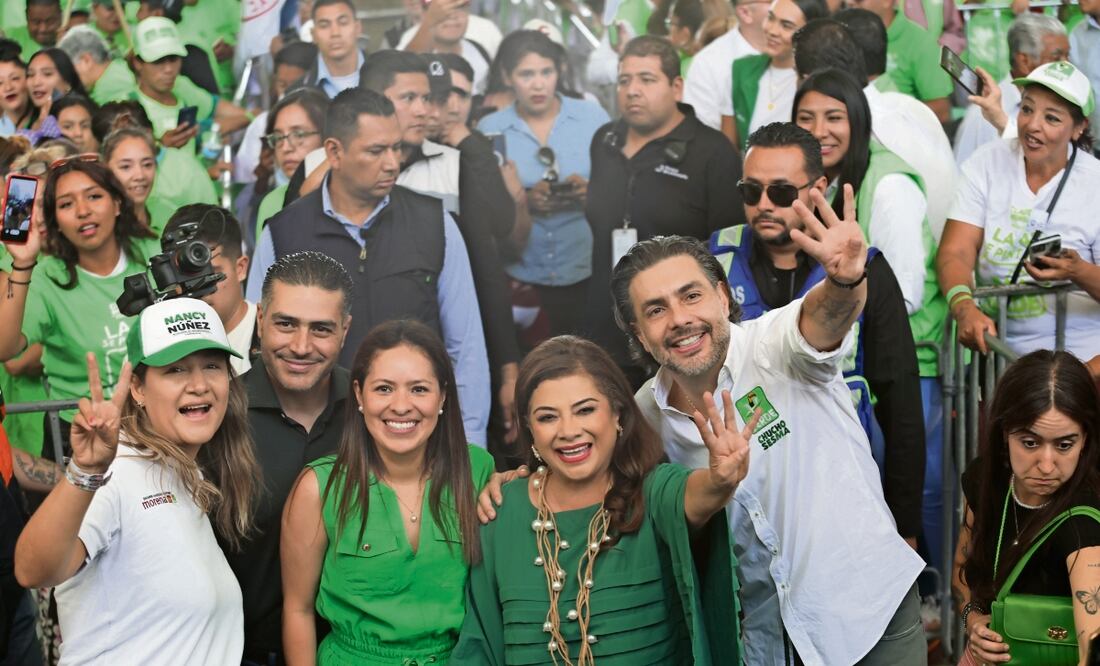 Durante el cierre de campaña de los abanderados del PVEM, Brugada afirmó que ganará con fuerza y contundencia. Foto: de Carlos Mejía. El Universal