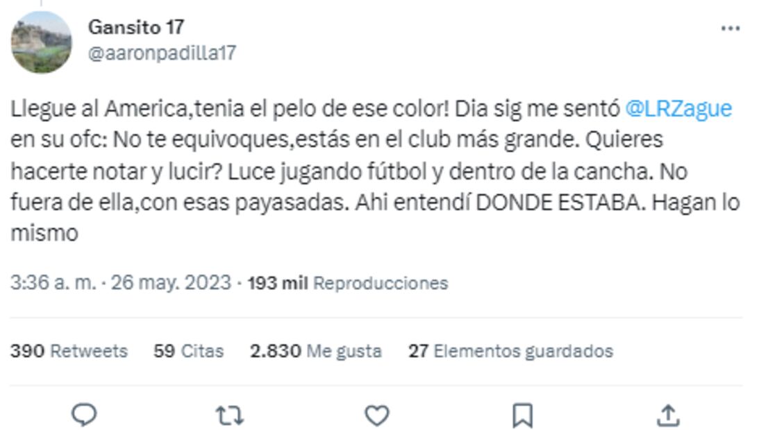 Tuit de Aarón Padilla