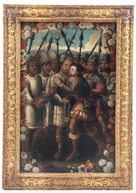 Hernán Cortés, Moctezuma y Jesús y Judas