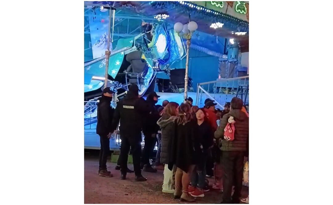 Cae juego Mecánico en Feria de San Francisco, en Pachuca, Hidalgo, este 1 de octubre de 2024. Foto: Especial