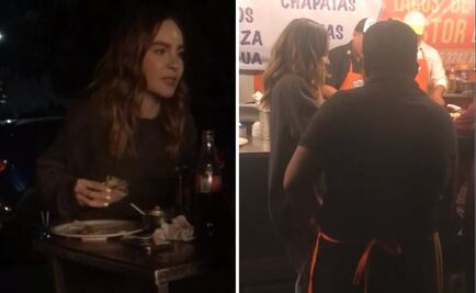 Belinda se echa unos tacos en plena calle y cantando