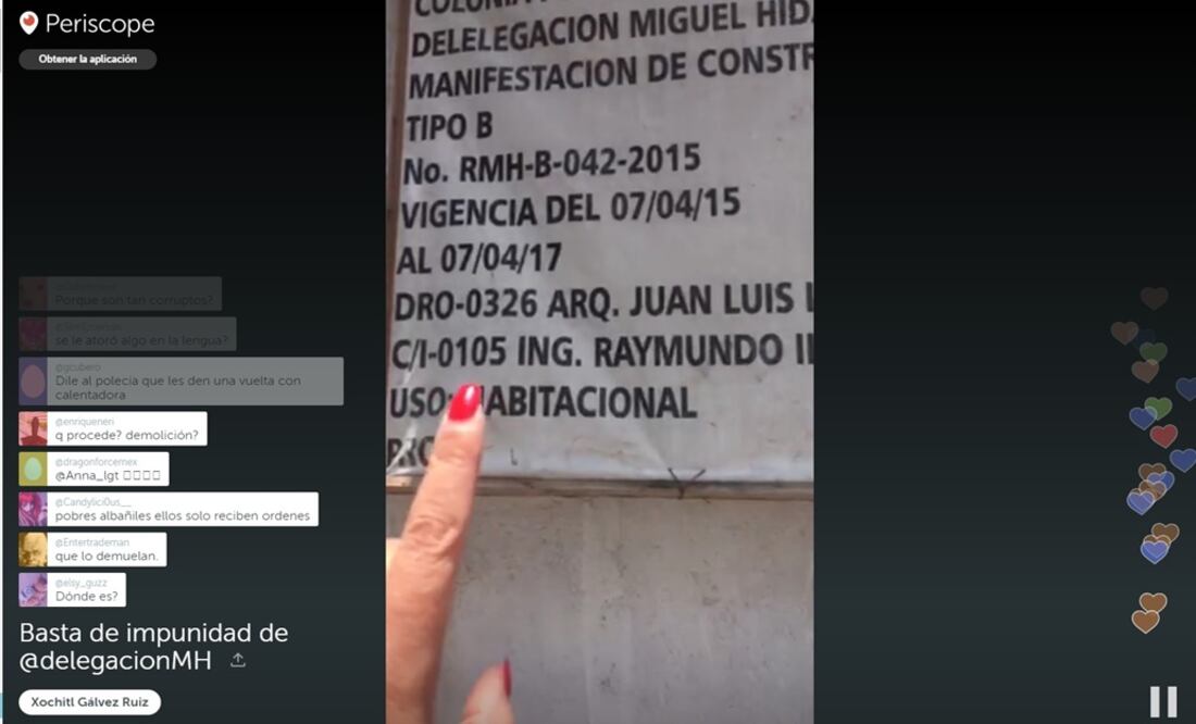(Tomada del Periscope Xóchil Gálvez)