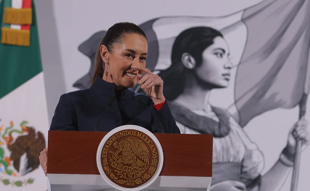 Conferencia de prensa de la presidenta Claudia Sheinbaum en el Palacio Nacional. Foto: Gabriel Pano / EL UNIVERSAL