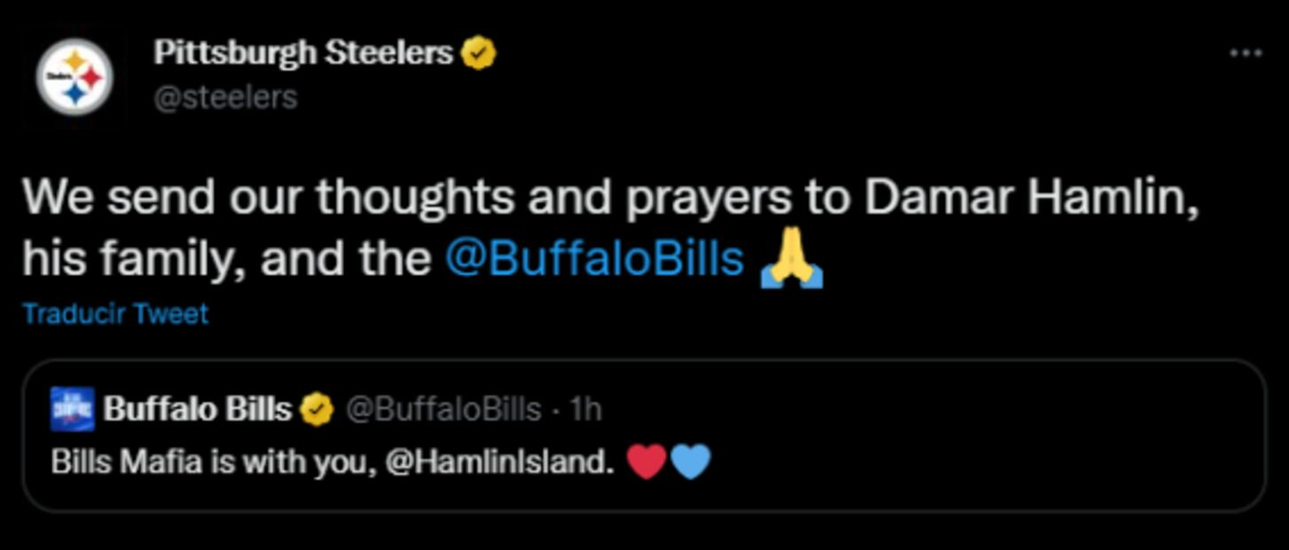 El mundo de la NFL reacciona al accidente de Damar Hamlin