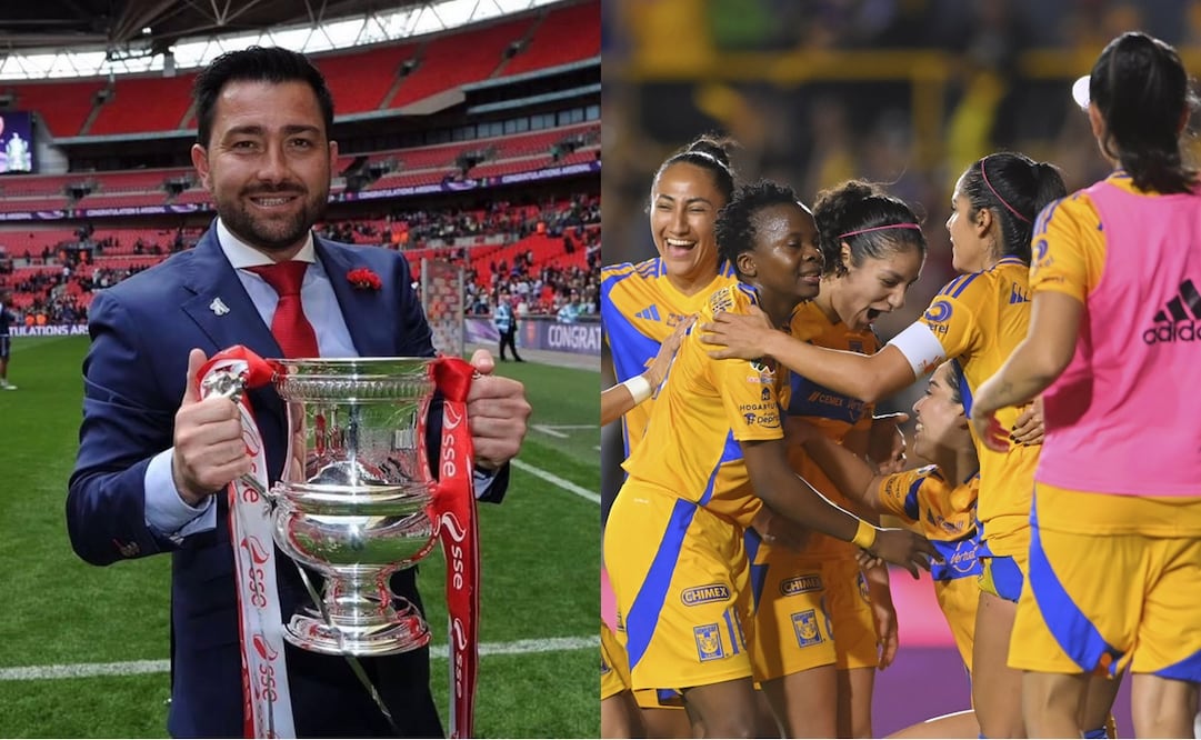 Pedro Martínez y Tigres Femenil - Foto: @pmlosa en Instagram e Imago7