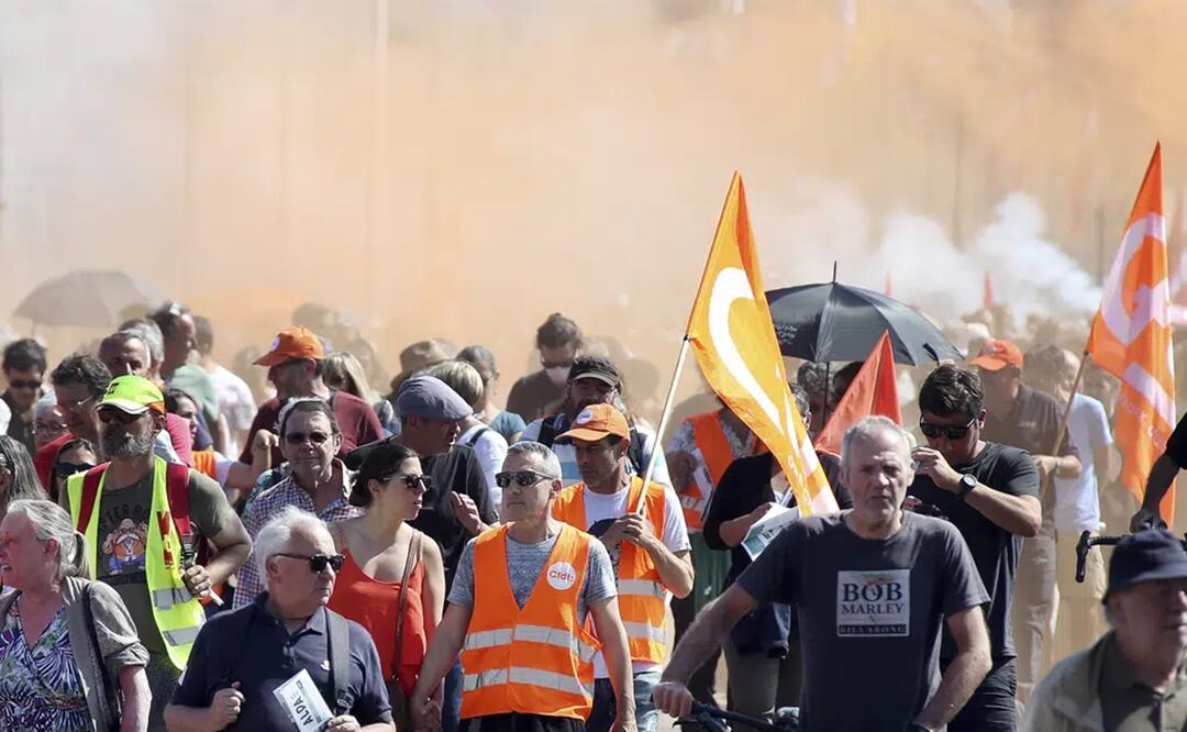 La protesta en Bayona, en el sudoeste de Francia, el 6 de junio de 2023. Foto: AP