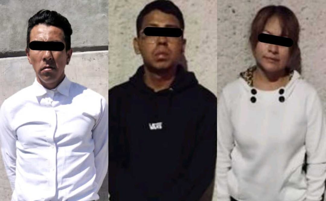 Los detenidos son Ricardo “N”, Esmeralda “N” y Víctor “N”. Foto: Especial