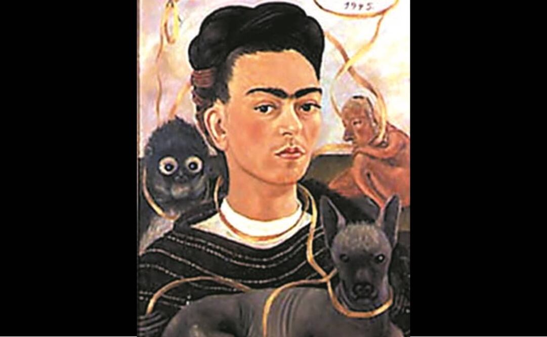 De acuerdo con información del museo mexicano que custodia la obra, en éste, como en muchos otros autorretratos de Frida Kahlo, "la artista está acompañada por sus mascotas favoritas, que sustituían a los hijos que no pudo tener". FOTO: Archivo.