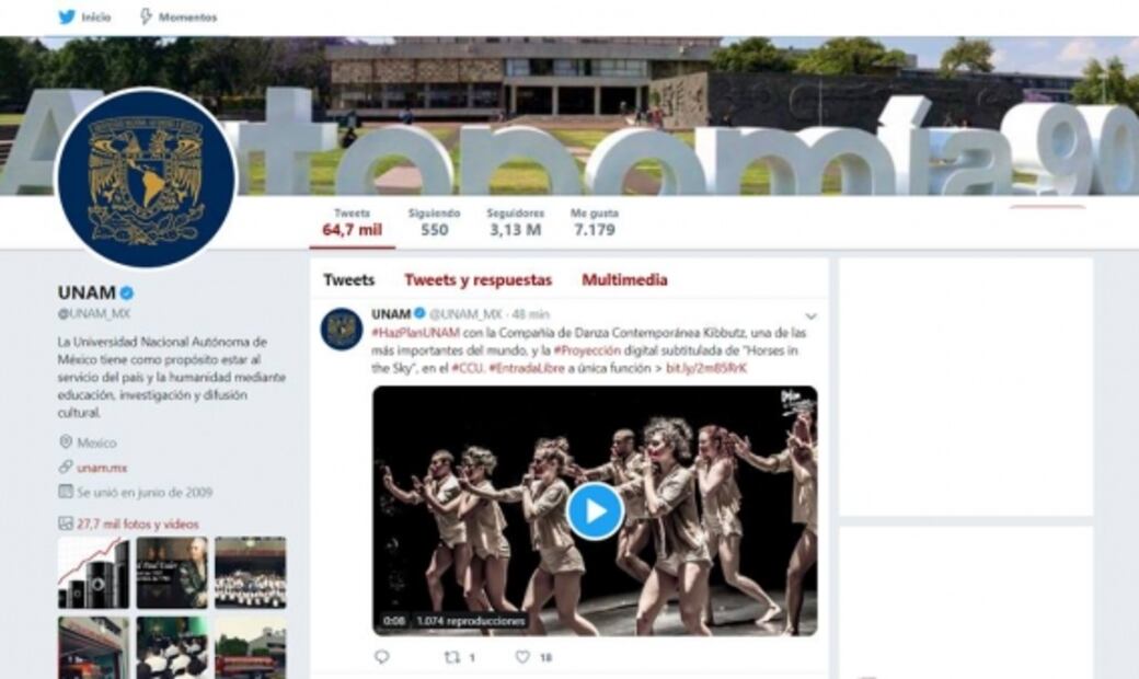 UNAM encabeza ranking de universidades más seguidas en Twitter