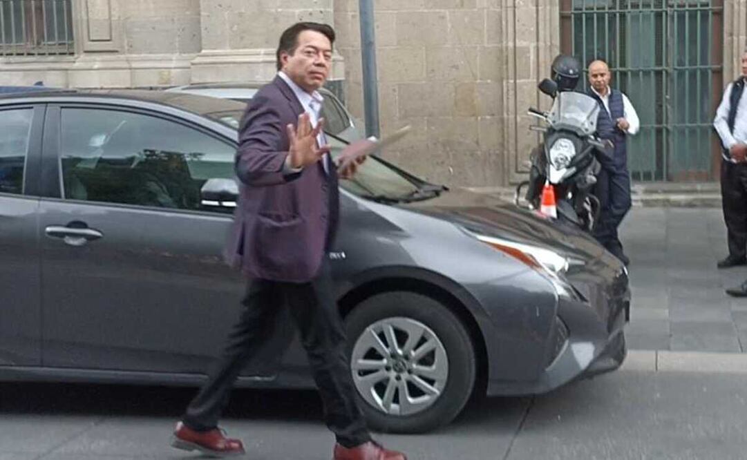 Mario Delgado llega a Palacio Nacional. Foto: captura de pantalla