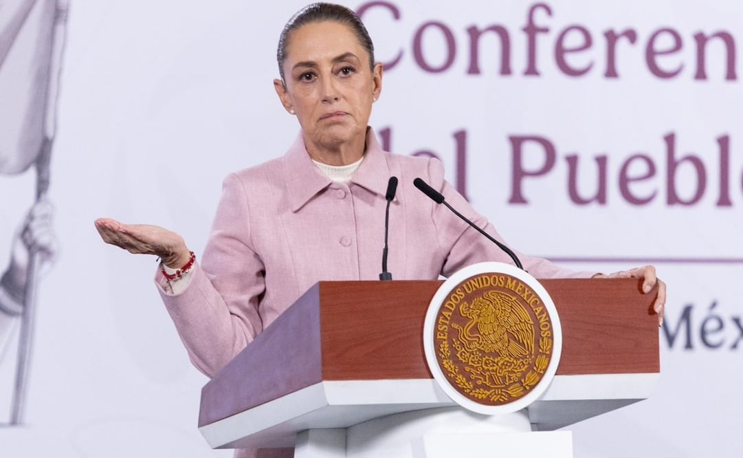 Conferencia de prensa mañanera de la presidenta Claudia Sheinbaum Pardo, desde Palacio Nacional, este 09 de febrero. Foto Hugo Salvador / EL UNIVERSAL
