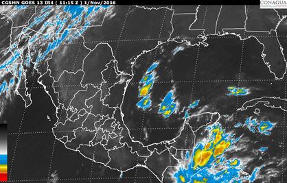 En 6 entidades del país se mantendrán las tormentas puntuales fuertes