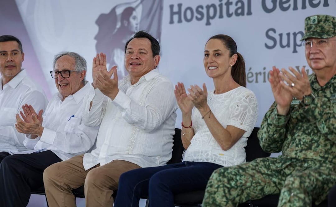 El gobernador de Yucatán, Joaquín Díaz Mena, recibió a la Presidenta Claudia Sheinbaum en Mérida. (21/06/2025). Foto: Especial