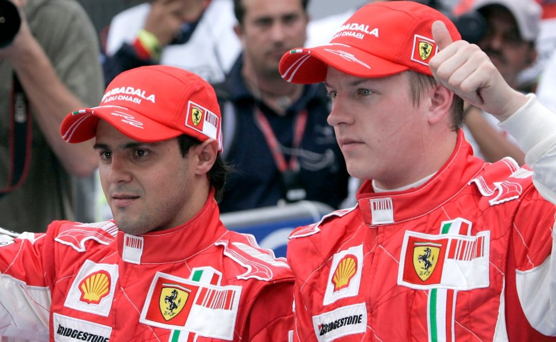 Felipe Massa y Kimi Räikkönen eran los pilotos de Ferrari en 2008. | Fotos: Reuters, formula1.com y AP