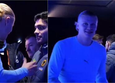 Erling Haaland intercambió su playera con Raúl Jiménez