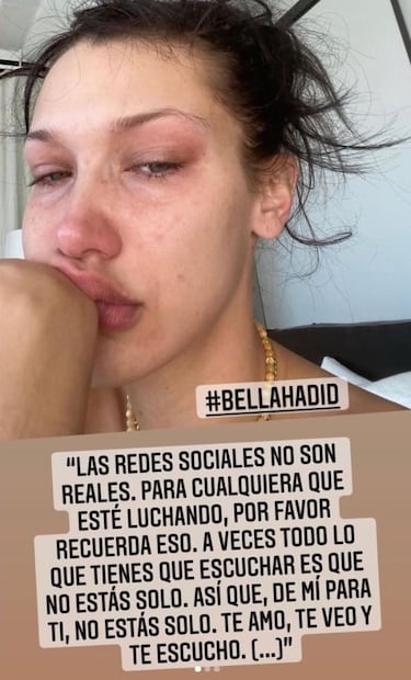Bella Hadid se quiebra ante sus fans y habla de su lucha contra la ansiedad