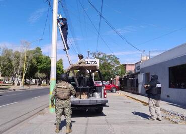Aseguran 14 cámaras de videovigilancia en Ciudad Obregón, Sonora; estaban en postes de telefonía y luz eléctrica