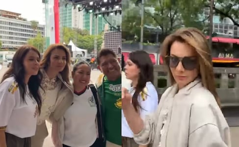 Silvia Navarro y Juan Osorio aprovechan euforia futbolera en Reforma