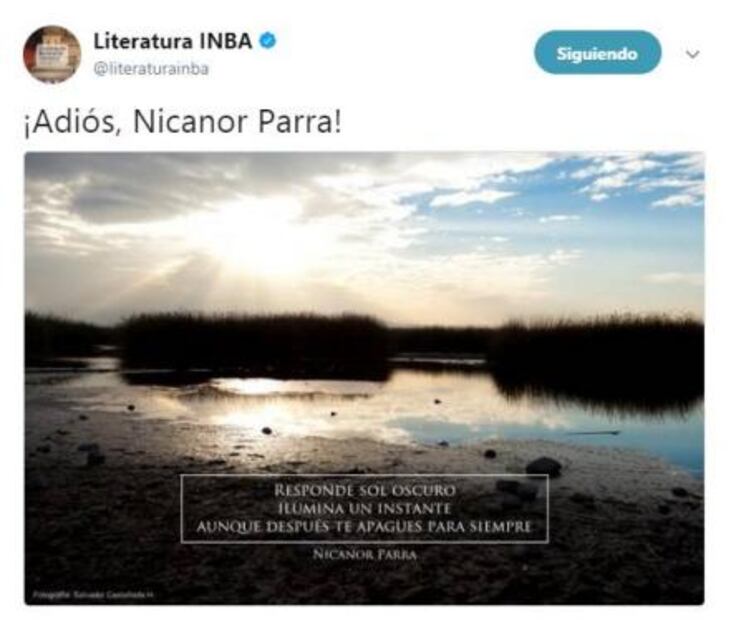 Lamentan fallecimiento de Nicanor Parra