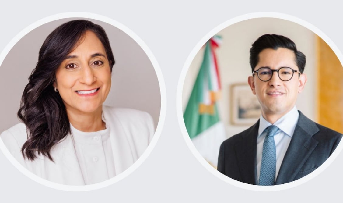 La ministra de Asuntos Exteriores de Canadá, Anita Anand, y el canciller Roberto Velasco. Foto: Especial