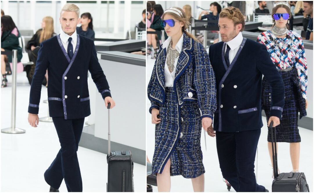 Modelos desfilaron con equipaje para completar la experiencia