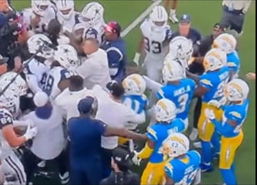 VIDEO: Cowboys y Chargers se agarraron a golpes antes del partido