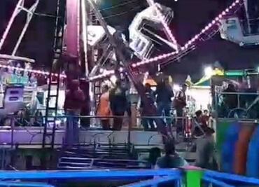 Menor resulta herida tras accidente en rueda de la fortuna en pleno festival de Veracruz