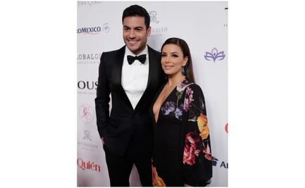 Eva Longoria presume amistad con Carlos Rivera en gala benéfica 