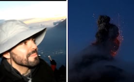 Transmitido en directo; streamer mexicano captura la erupción de un volcán durante su ascenso y el clip se vuelve viral
