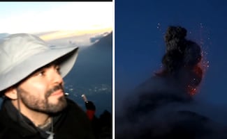 Transmitido en directo; streamer mexicano captura la erupción de un volcán durante su ascenso y el clip se vuelve viral