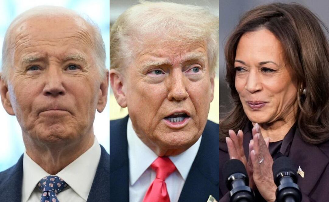 Joe Biden, Donald Trump y Kamala Harris. Foto: Archivo/ EL UNIVERSAL