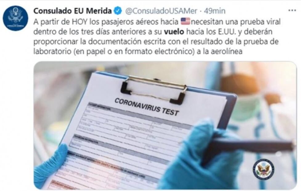A partir de hoy, piden prueba PCR para viajar a EU