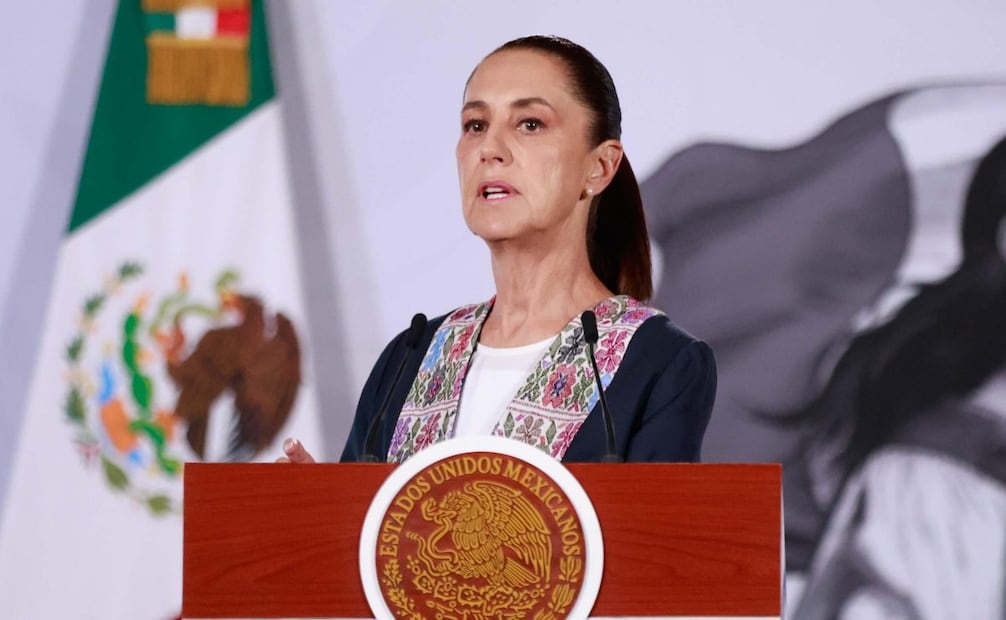 La presidenta Claudia Sheinbaum en la “Mañanera del Pueblo” del 2 de julio de 2026 en Palacio Nacional. Foto: Diego Simón Sánchez/ EL UNIVERSAL