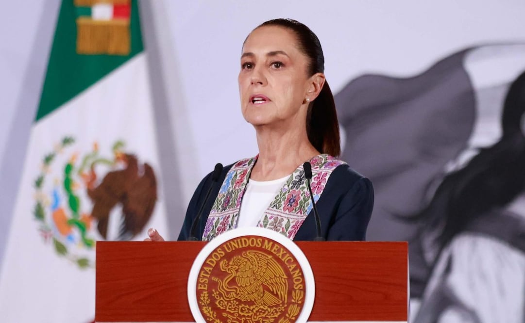 La presidenta Claudia Sheinbaum en la “Mañanera del Pueblo” del 2 de julio de 2026 en Palacio Nacional. Foto: Diego Simón Sánchez/ EL UNIVERSAL