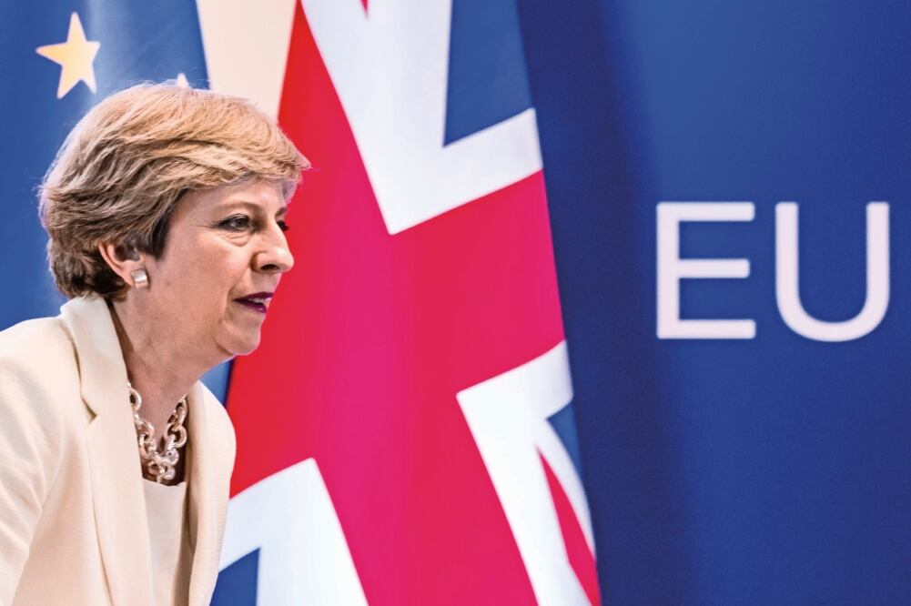 La primera ministra británica Theresa May, durante una conferencia sobre el Brexit, el pasado 23 de junio, en Bruselas.