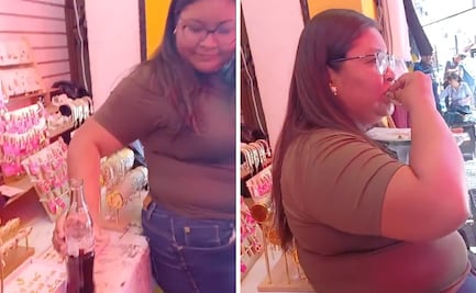 Mujer invade puesto de joyería para comer y es apodada “Lady Tacos”; usuarios desatan polémica en redes