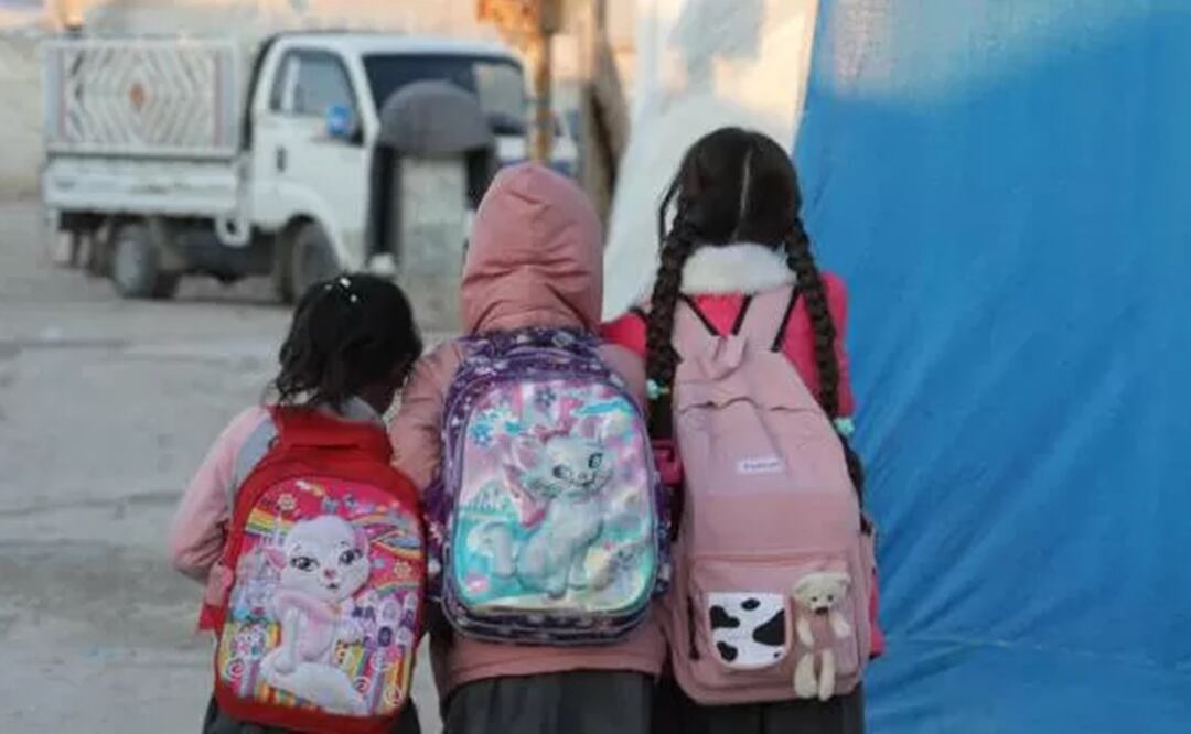 Niñas yazidíes es un campo de refugiados. Foto: Getty Images