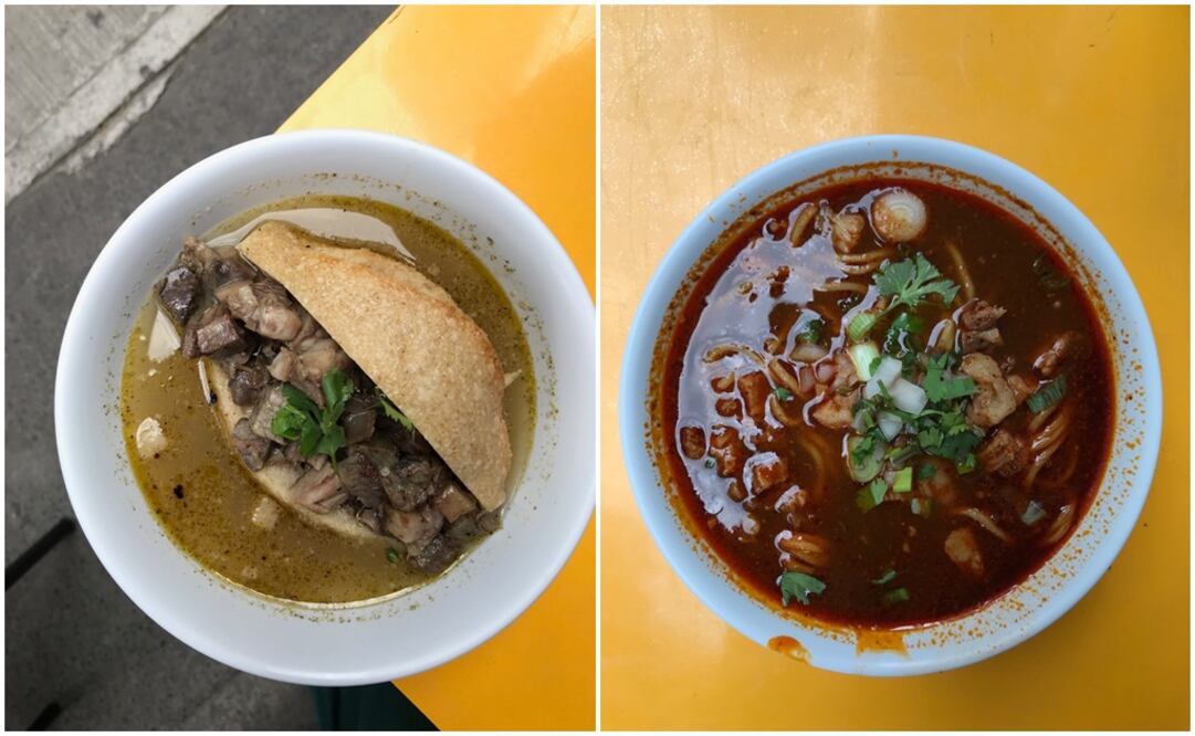 Set de torta ahogada de costilla con birriamen / foto: Natalia de la Rosa