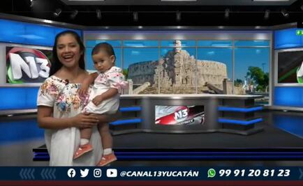 Mamá trabajando: conductora de TV en Yucatán sale al aire con bebé en brazos 
