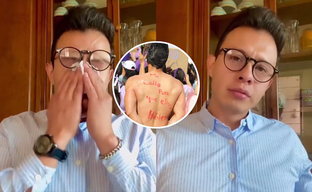 Hombre acusado de ser deudor alimentario en marcha 8M responde a críticas. Foto: Captura de video