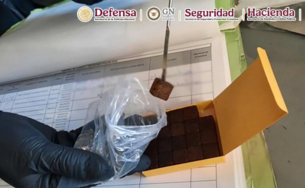 Las 240 gomitas tenían Delta-9-Tetrahidrocannabinol (THC), el principal compuesto del cannabis (01/08/2026). Foto: Tomada de X (@AduanasMx)