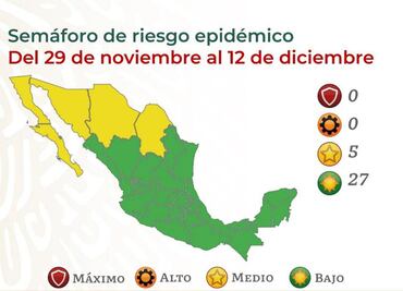 Semáforo epidemiológico regresa 4 estados fronterizos a amarillo