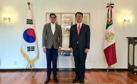 Alistan detalles para visita del presidente de Corea del Sur a México; Roberto Velasco recibe a embajador