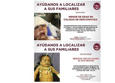 Buscan a familiares de dos menores lesionados en un choque en Toluca